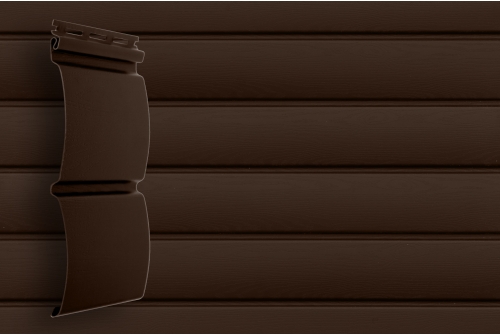 Виниловый сайдинг Grand Line Блок-хаус, Premium Acryl темный дуб