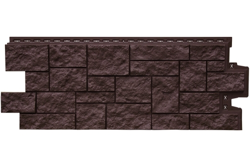 Фасадная панель Grand Line Дикий камень, Classic шоколадный