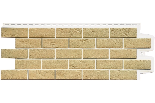Фасадная панель Grand Line Состаренный кирпич, Design Plus ваниль белый шов