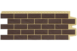 Фасадная панель Grand Line Состаренный кирпич, Design Plus каштан песочный шов