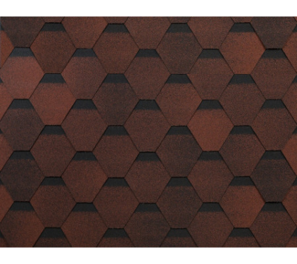 Однослойная черепица Технониколь SHINGLAS, коллекция Оптима, Красный