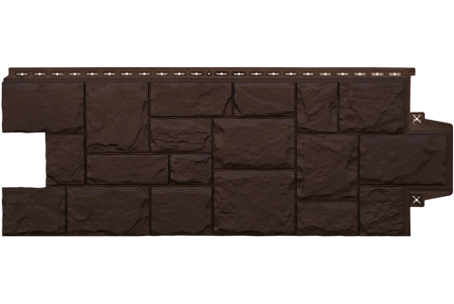 Фасадная панель Grand Line Крупный камень, Classic шоколадный